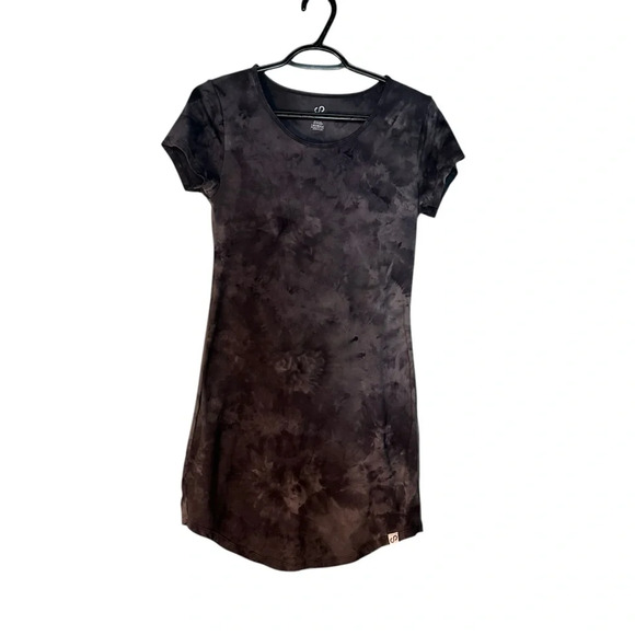 Curves and Combatboots Dark Gray tie-dye workout dress - Picture 2 of 6